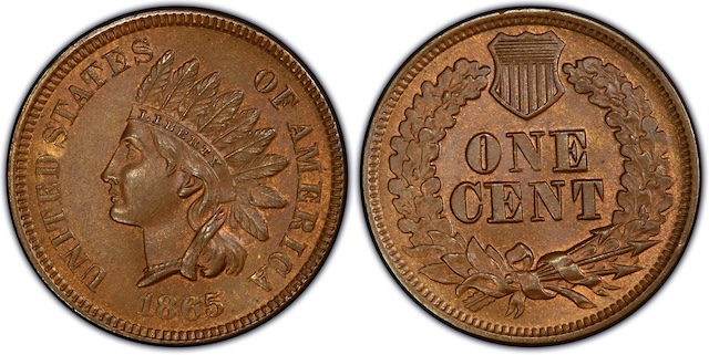 Philadelphia Mint circa 1865 or group of 1865 Indian Head pennies in various grades